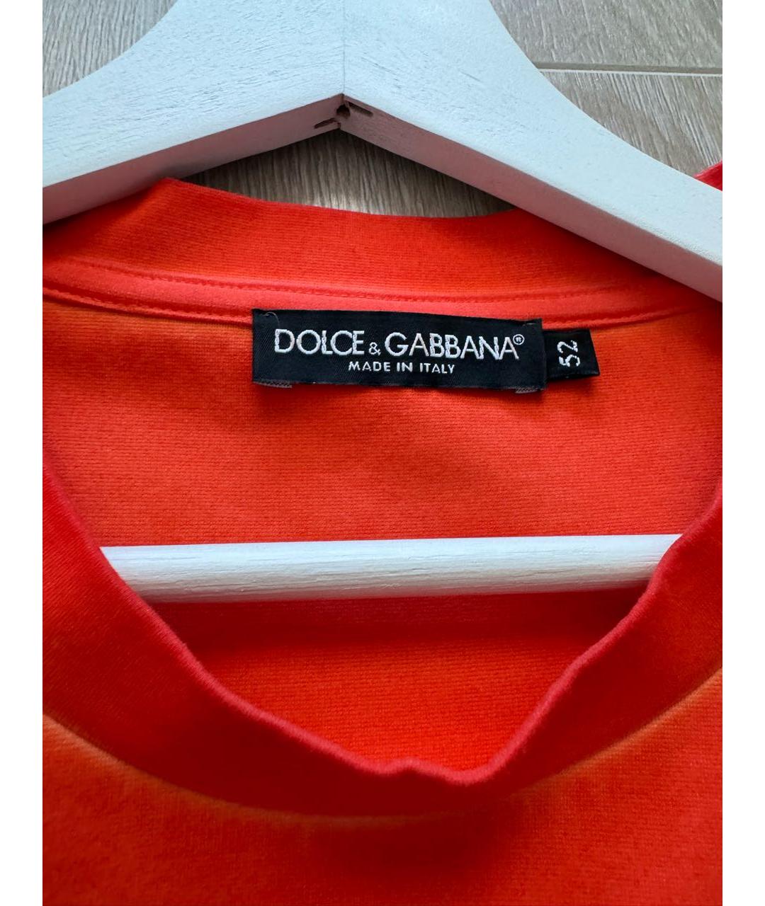 DOLCE&GABBANA Оранжевая хлопковая футболка, фото 5