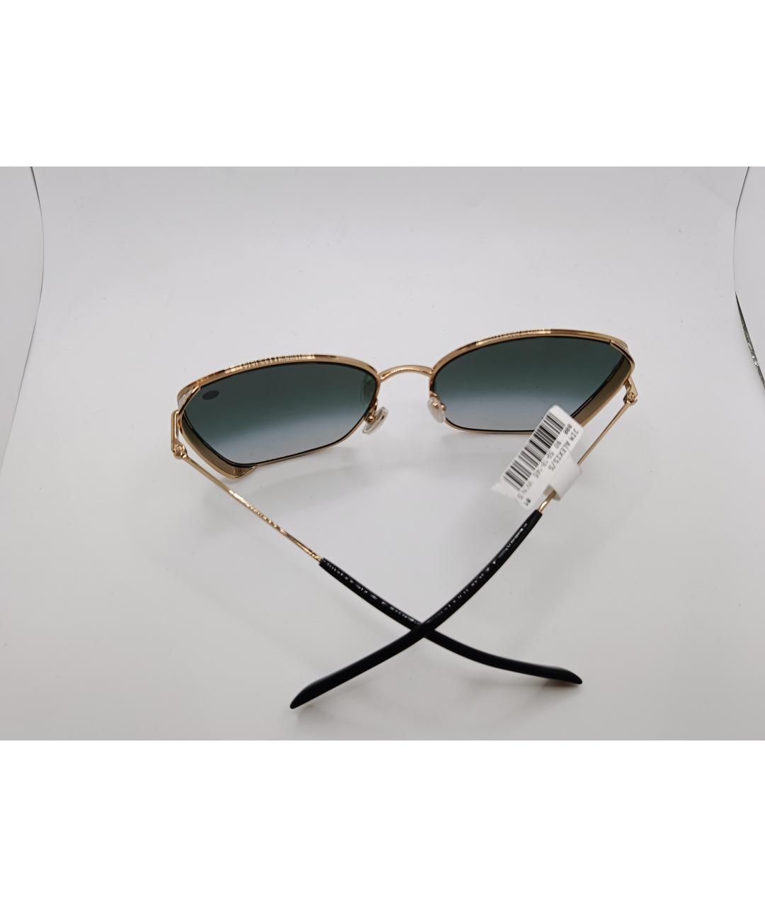 JIMMY CHOO Золотые металлические солнцезащитные очки, фото 9