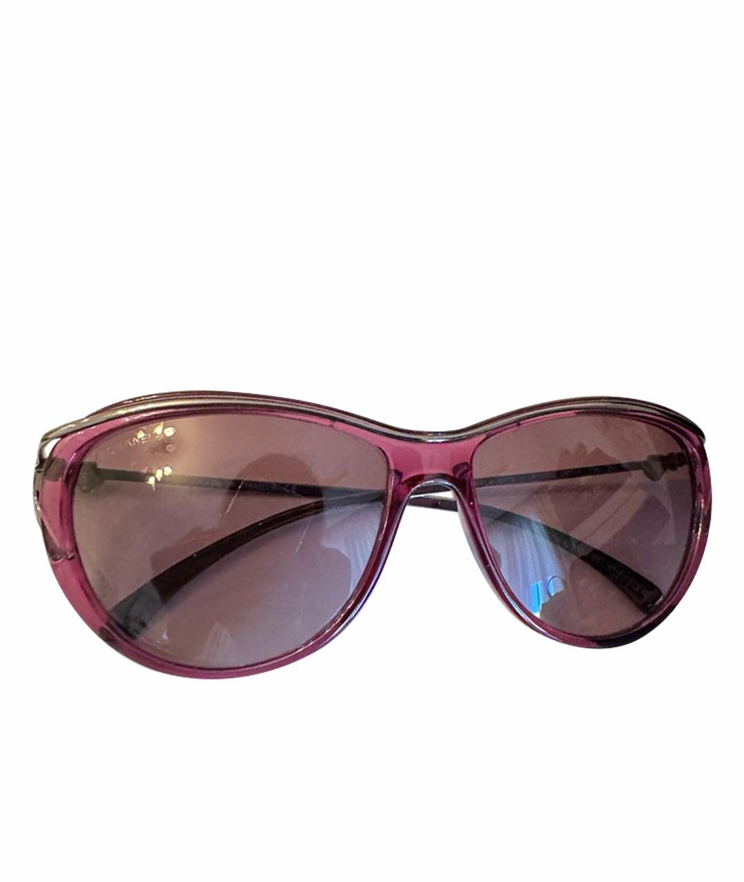 CHANEL PRE-OWNED Фиолетовые металлические солнцезащитные очки, фото 1