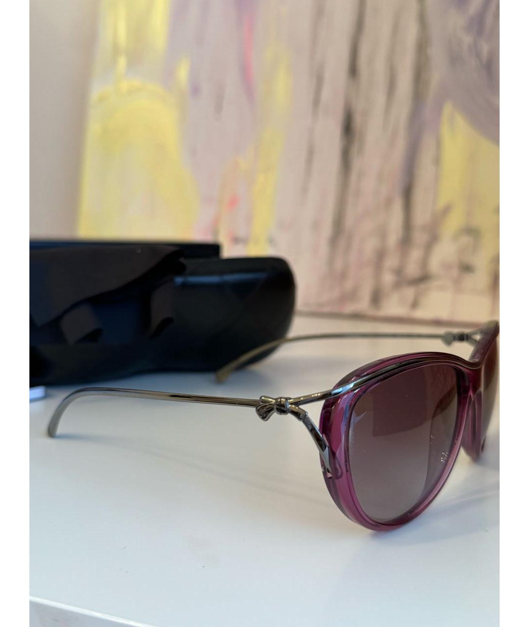 CHANEL PRE-OWNED Фиолетовые металлические солнцезащитные очки, фото 3
