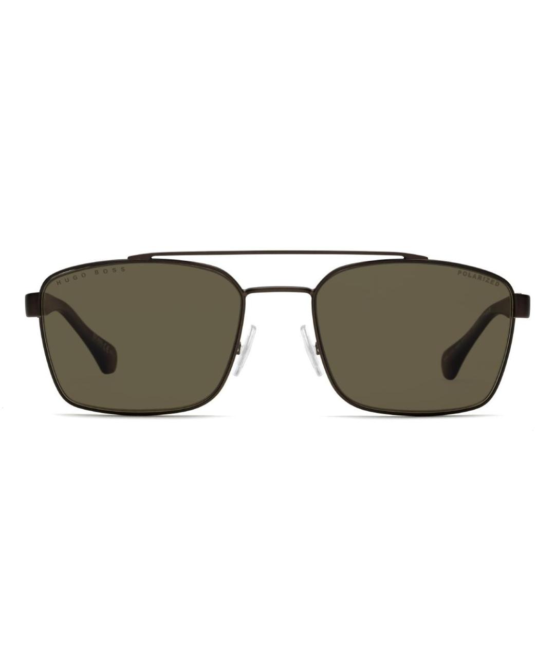 HUGO BOSS Коричневые металлические солнцезащитные очки, фото 1