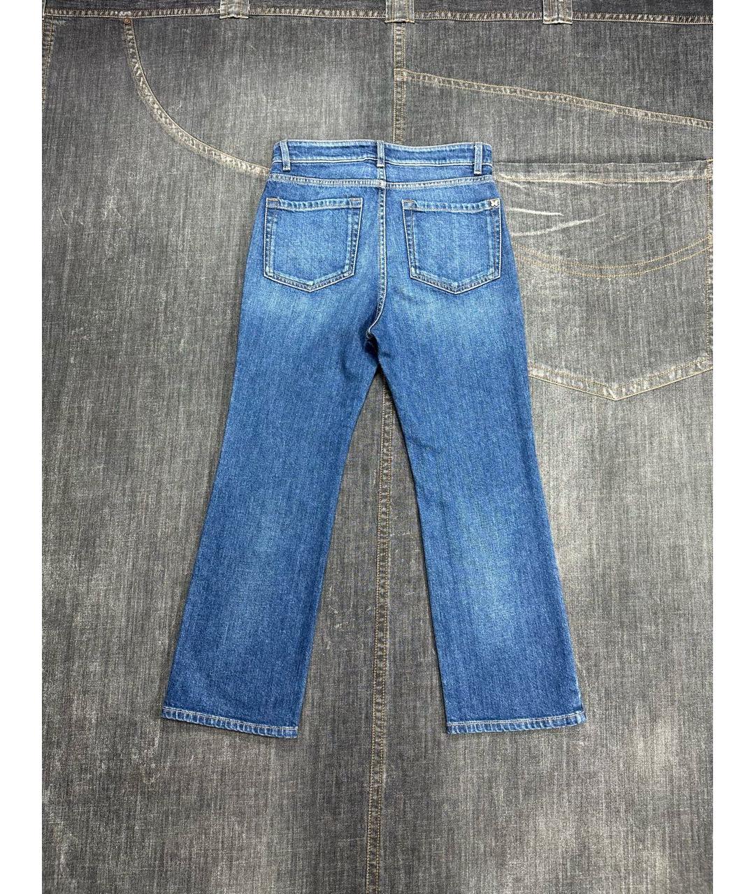 WEEKEND MAX MARA Синие хлопко-эластановые прямые джинсы, фото 7