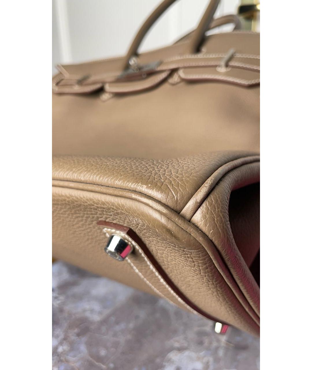 HERMES PRE-OWNED Серая кожаная сумка с короткими ручками, фото 7