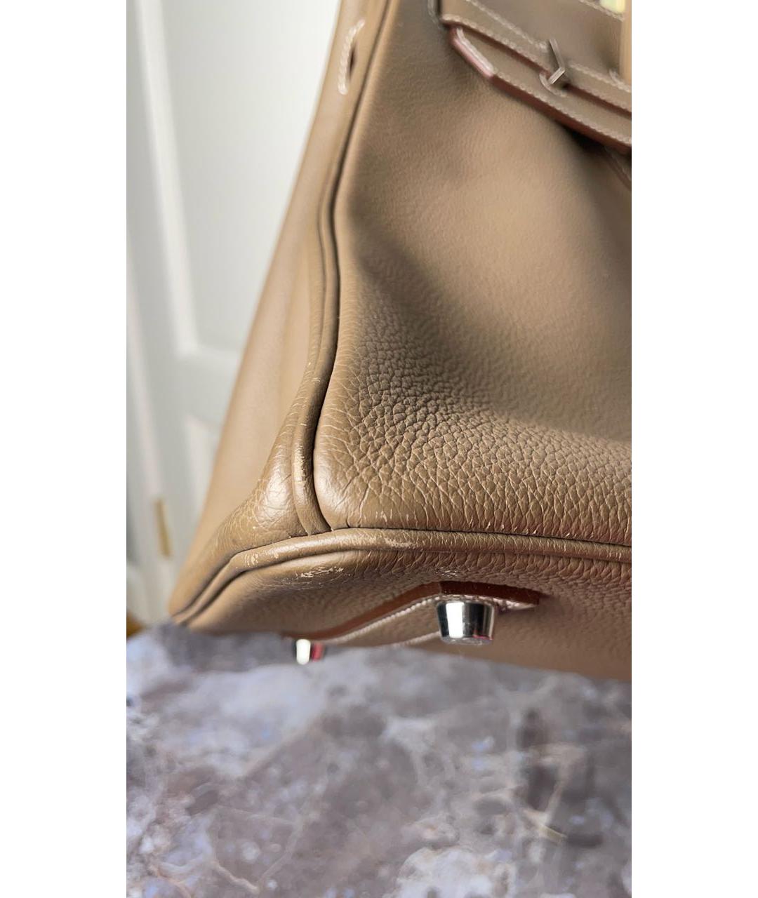 HERMES PRE-OWNED Серая кожаная сумка с короткими ручками, фото 8