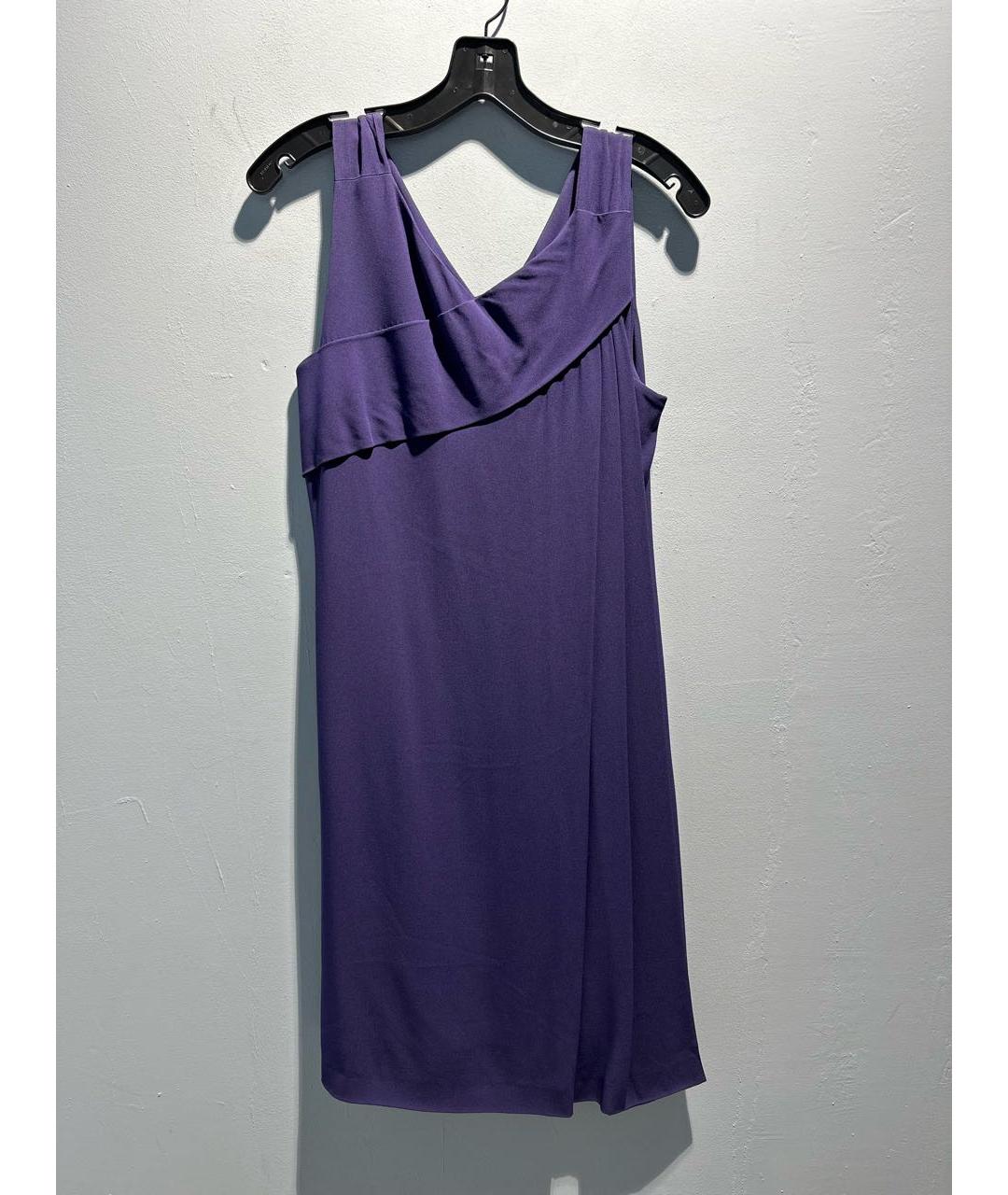 GIORGIO ARMANI Фиолетовое шелковое повседневное платье, фото 5