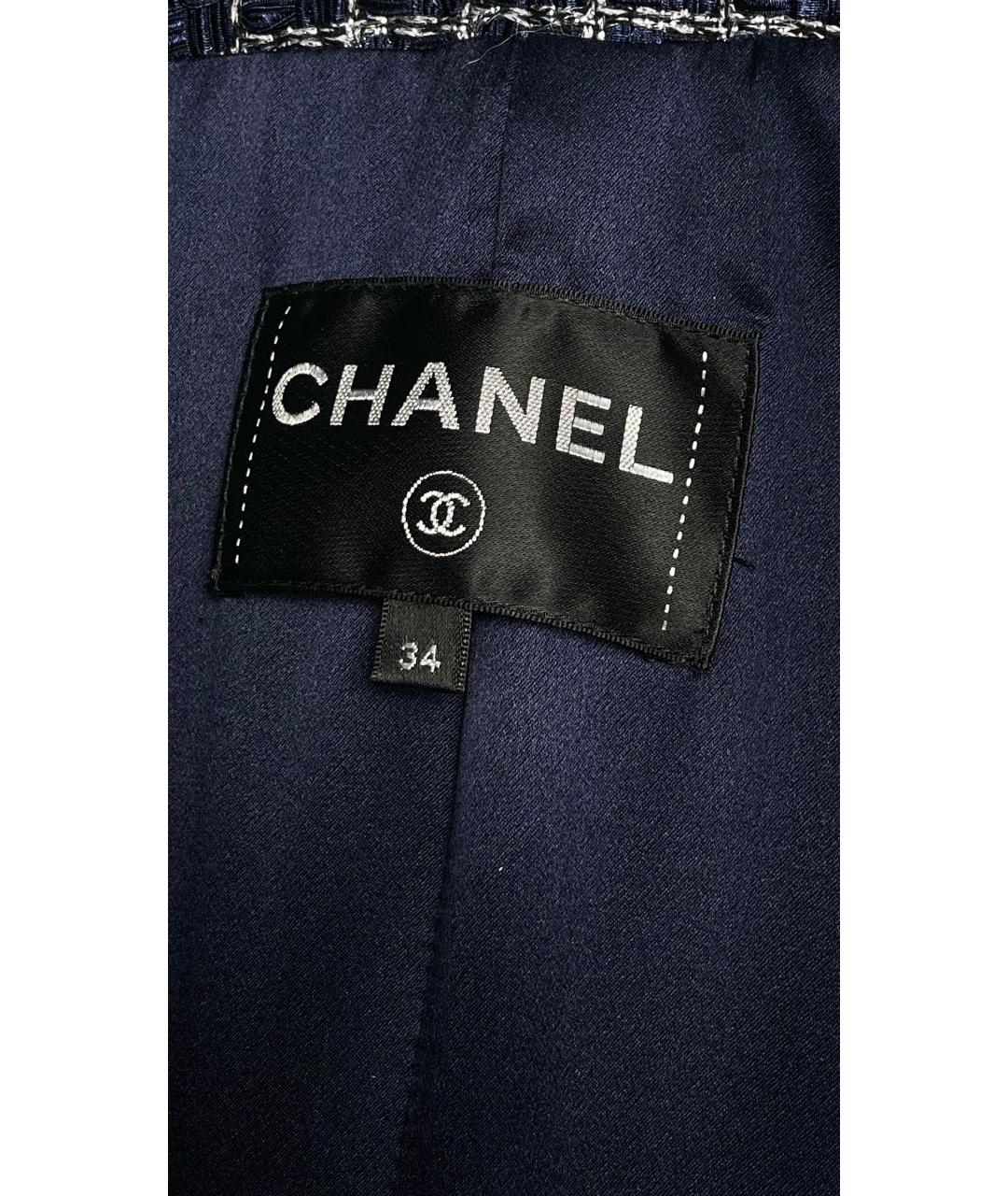 CHANEL Темно-синий полиамидовый жакет/пиджак, фото 5
