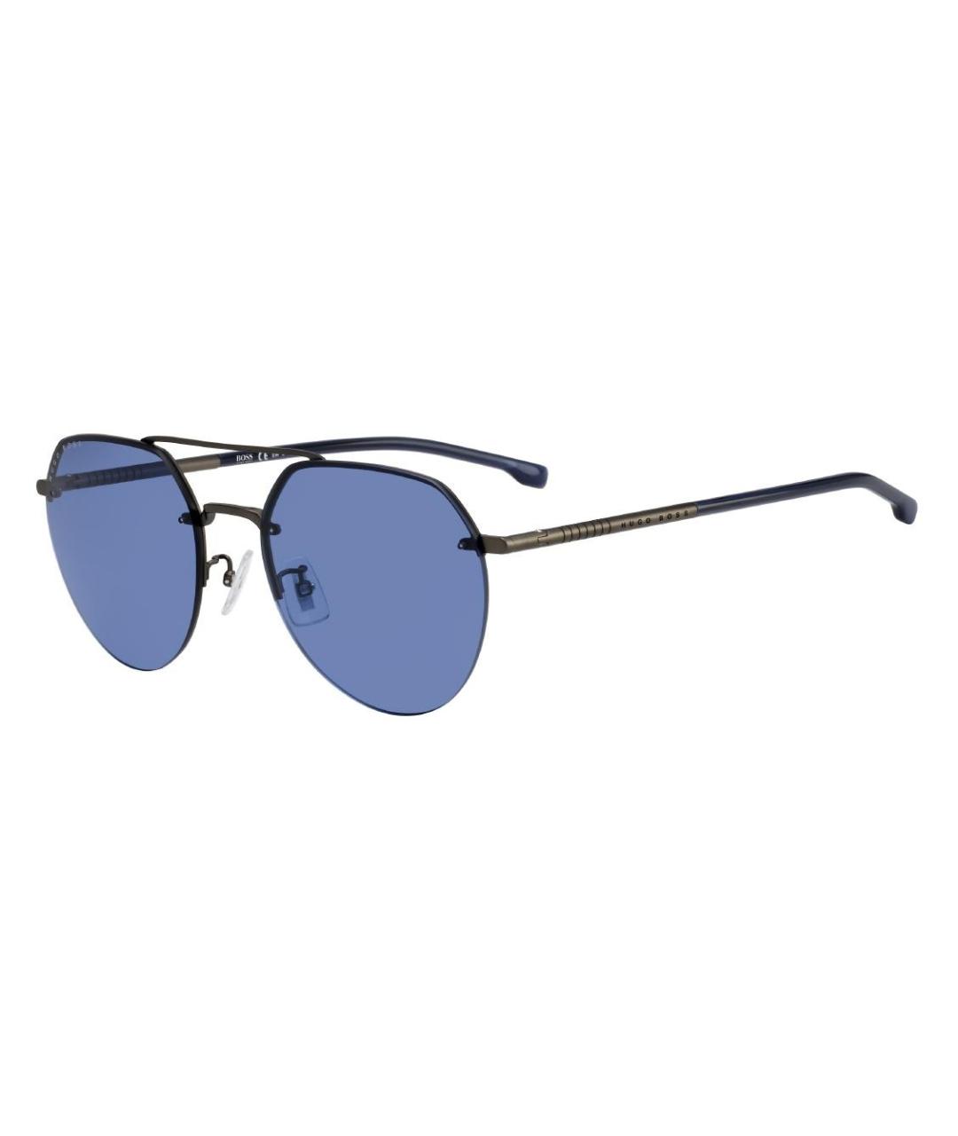 HUGO BOSS Синие металлические солнцезащитные очки, фото 1