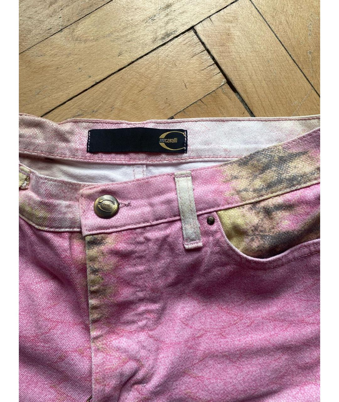 CAVALLI CLASS Розовые прямые джинсы, фото 3