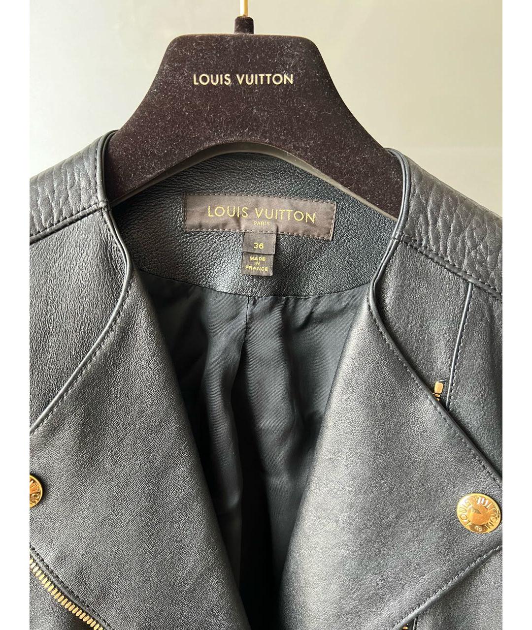 LOUIS VUITTON PRE-OWNED Черная кожаная куртка, фото 4