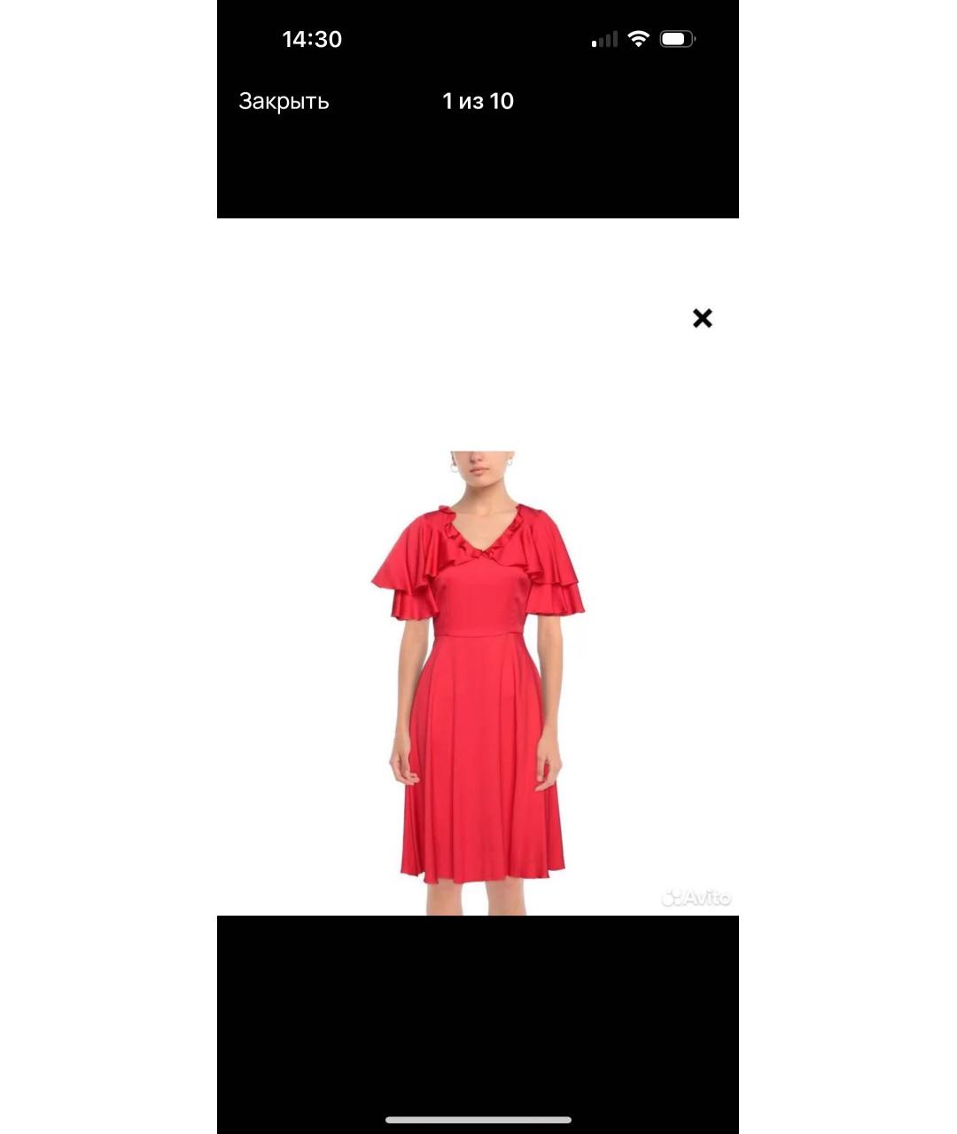 DOLCE&GABBANA Красное шелковое коктейльное платье, фото 3