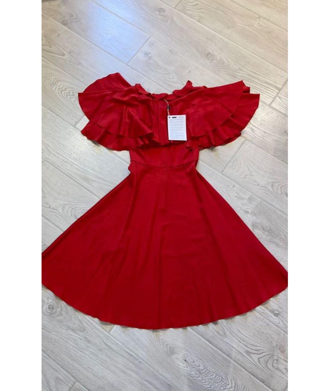 DOLCE&GABBANA Красное шелковое коктейльное платье, фото 5