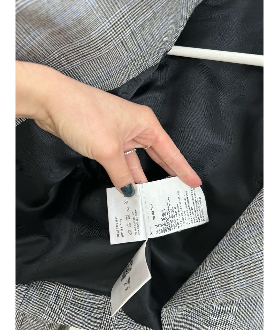 MIU MIU Серый шерстяной жакет/пиджак, фото 5