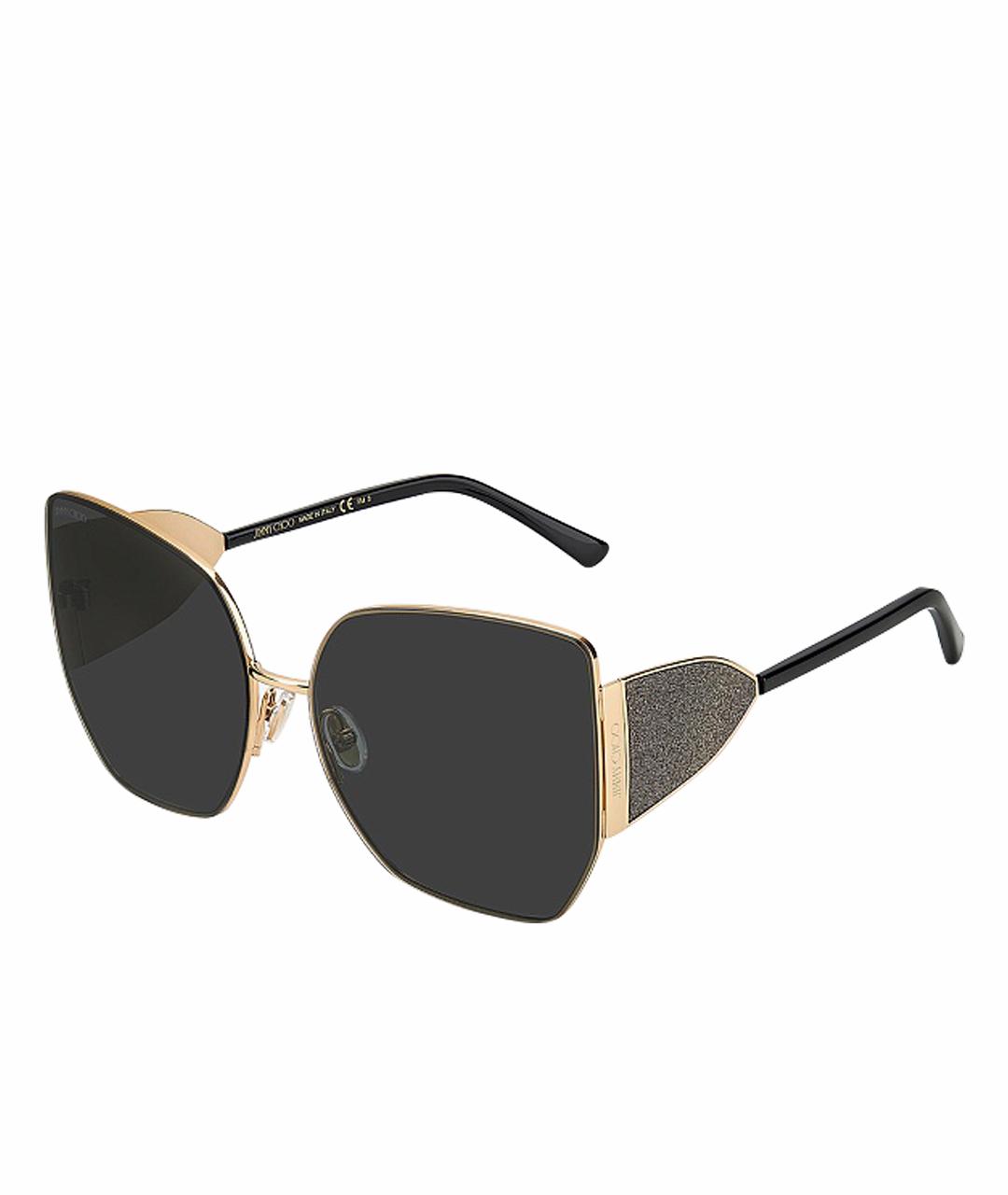 JIMMY CHOO Золотые металлические солнцезащитные очки, фото 1