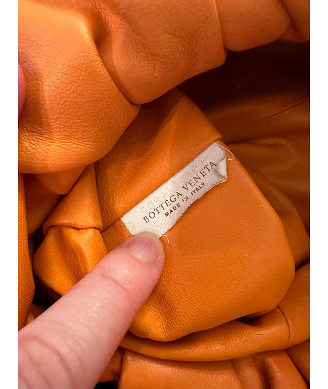 BOTTEGA VENETA Оранжевая кожаная сумка с короткими ручками, фото 4