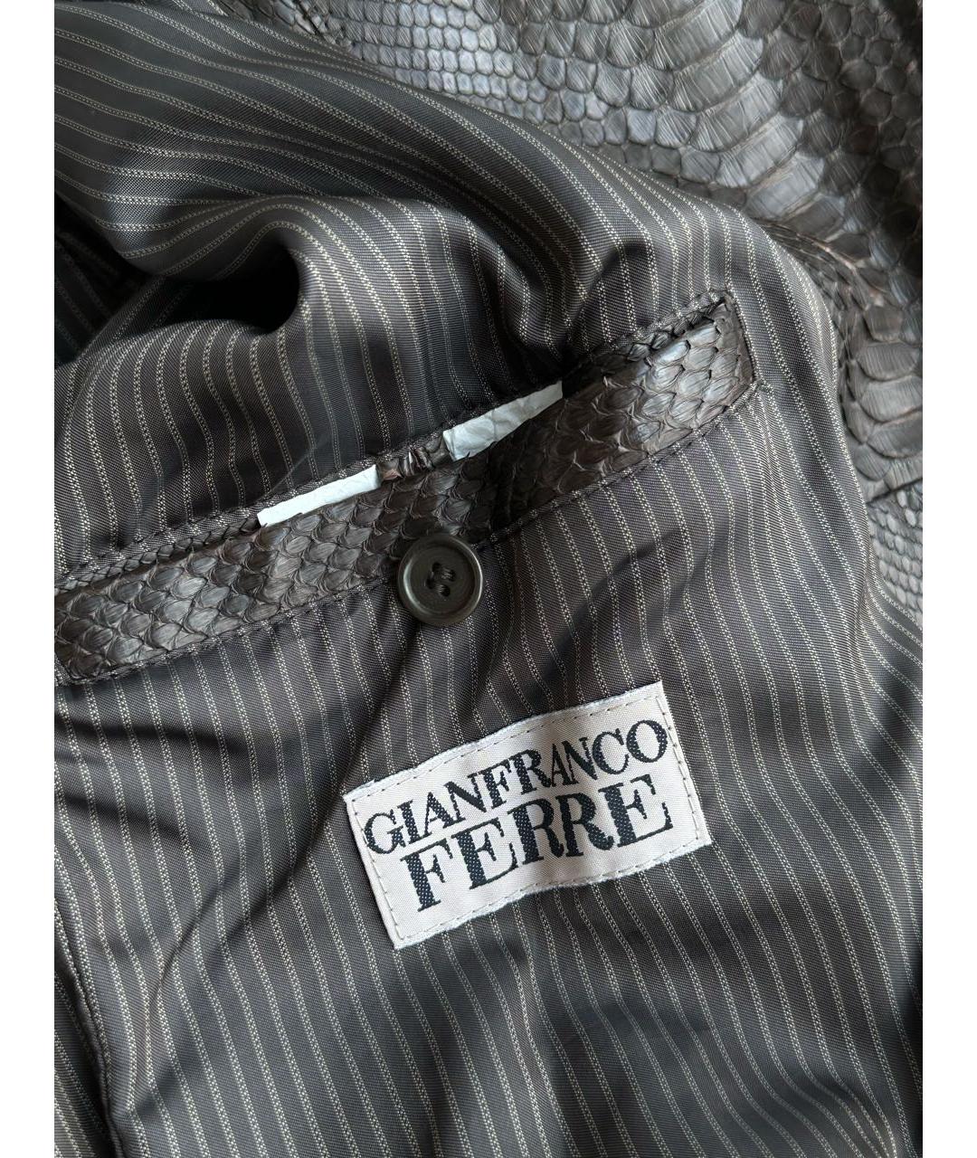 GIANFRANCO FERRE Коричневая куртка из экзотической кожи, фото 3