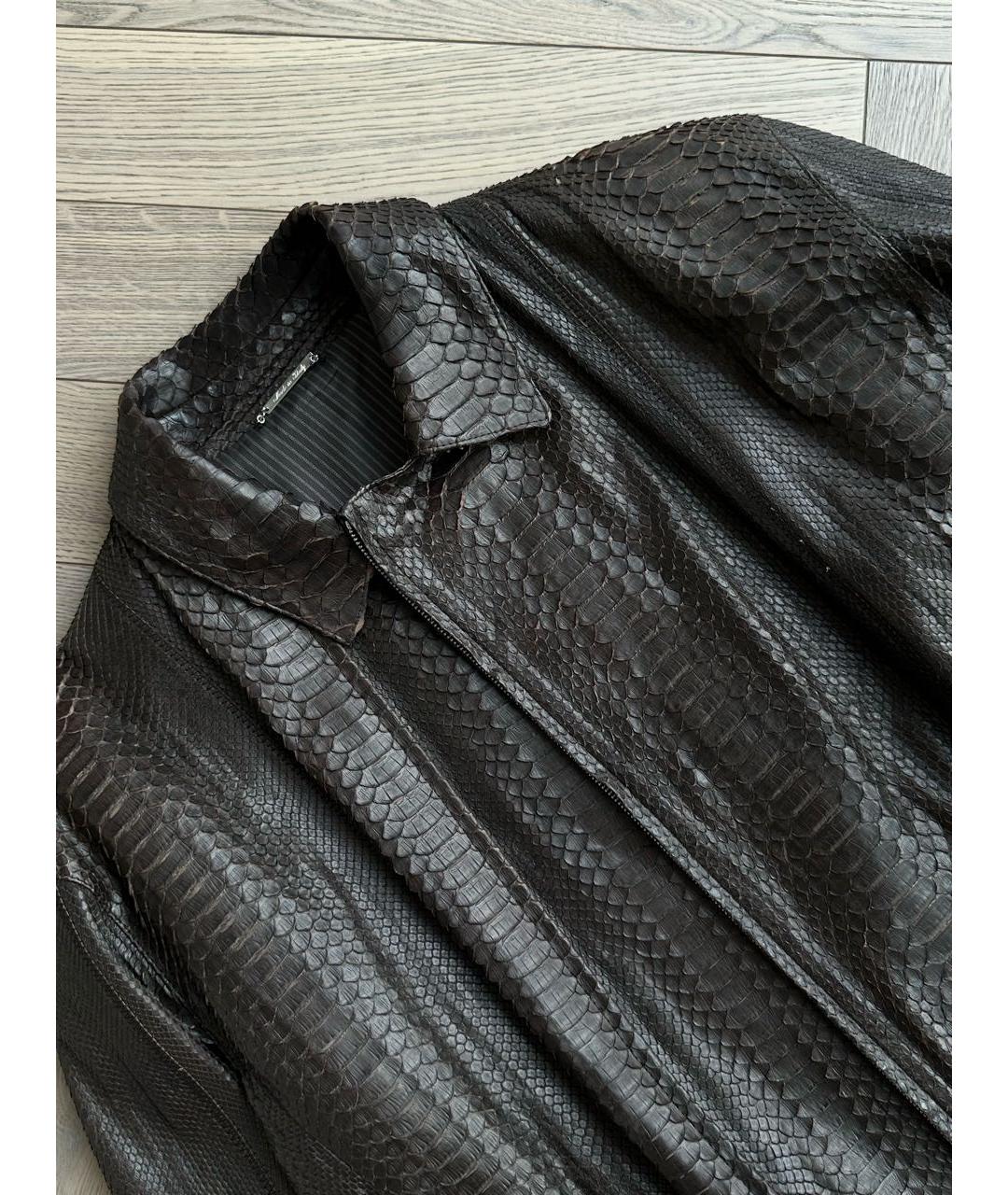 GIANFRANCO FERRE Коричневая куртка из экзотической кожи, фото 4
