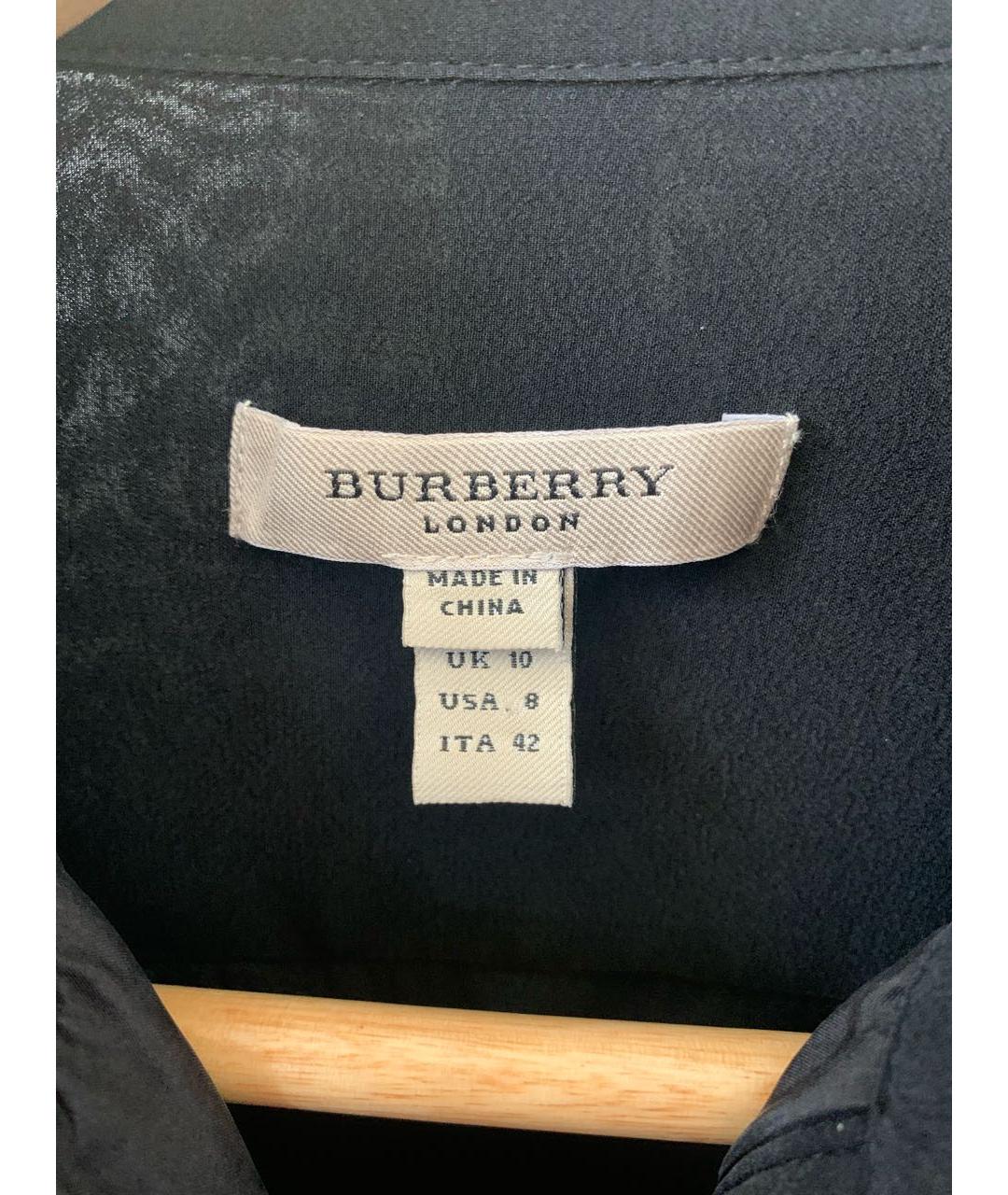 BURBERRY Черная шелковая блузы, фото 3