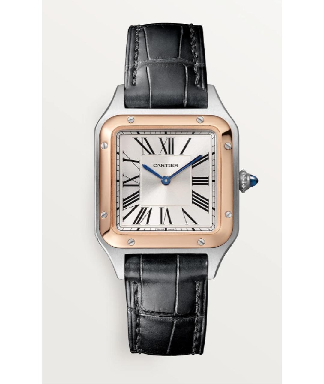 CARTIER Черные часы из розового золота, фото 7