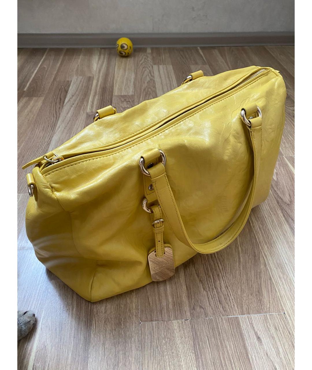 ETRO Желтая кожаная сумка с короткими ручками, фото 2
