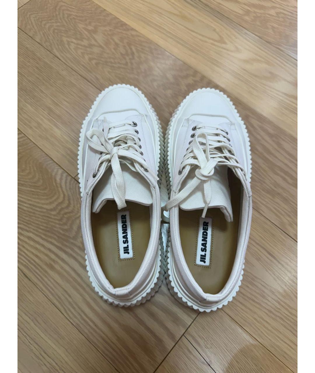 JIL SANDER Белые текстильные кеды, фото 3