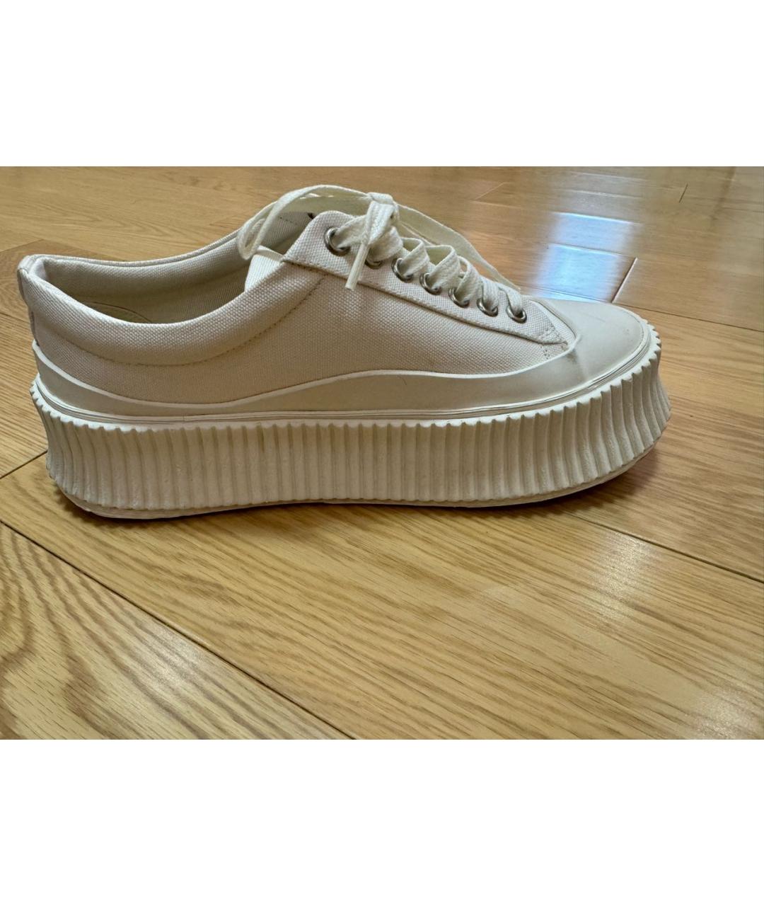 JIL SANDER Белые текстильные кеды, фото 5