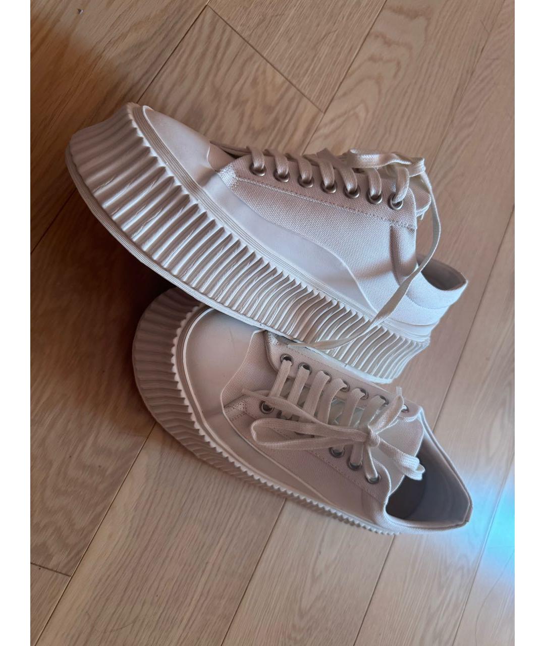 JIL SANDER Белые текстильные кеды, фото 4