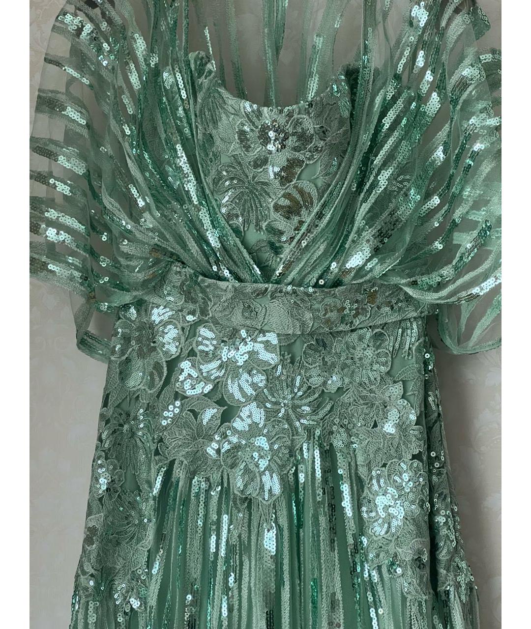 ELIE SAAB Зеленые кружевное вечернее платье, фото 5