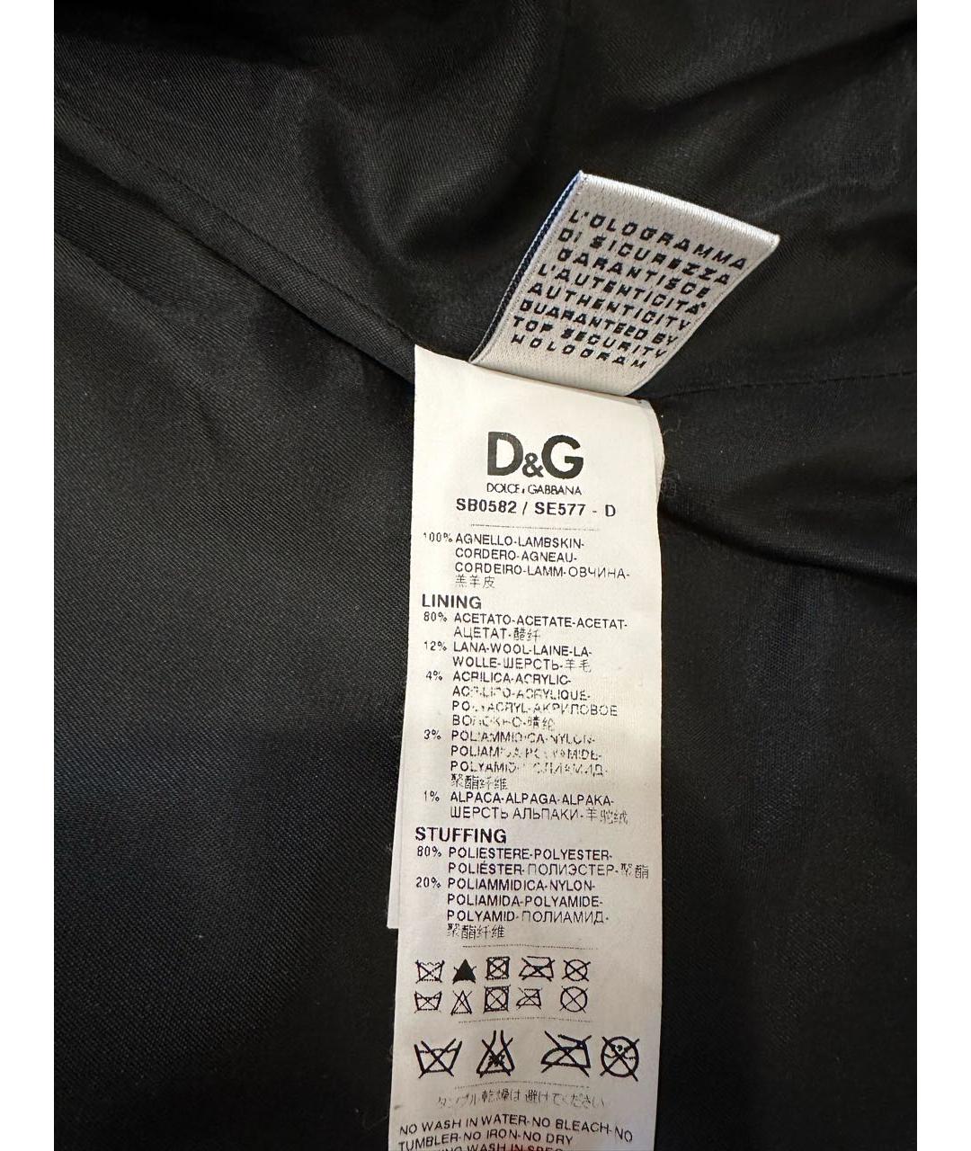 DOLCE&GABBANA Черная кожаная куртка, фото 7