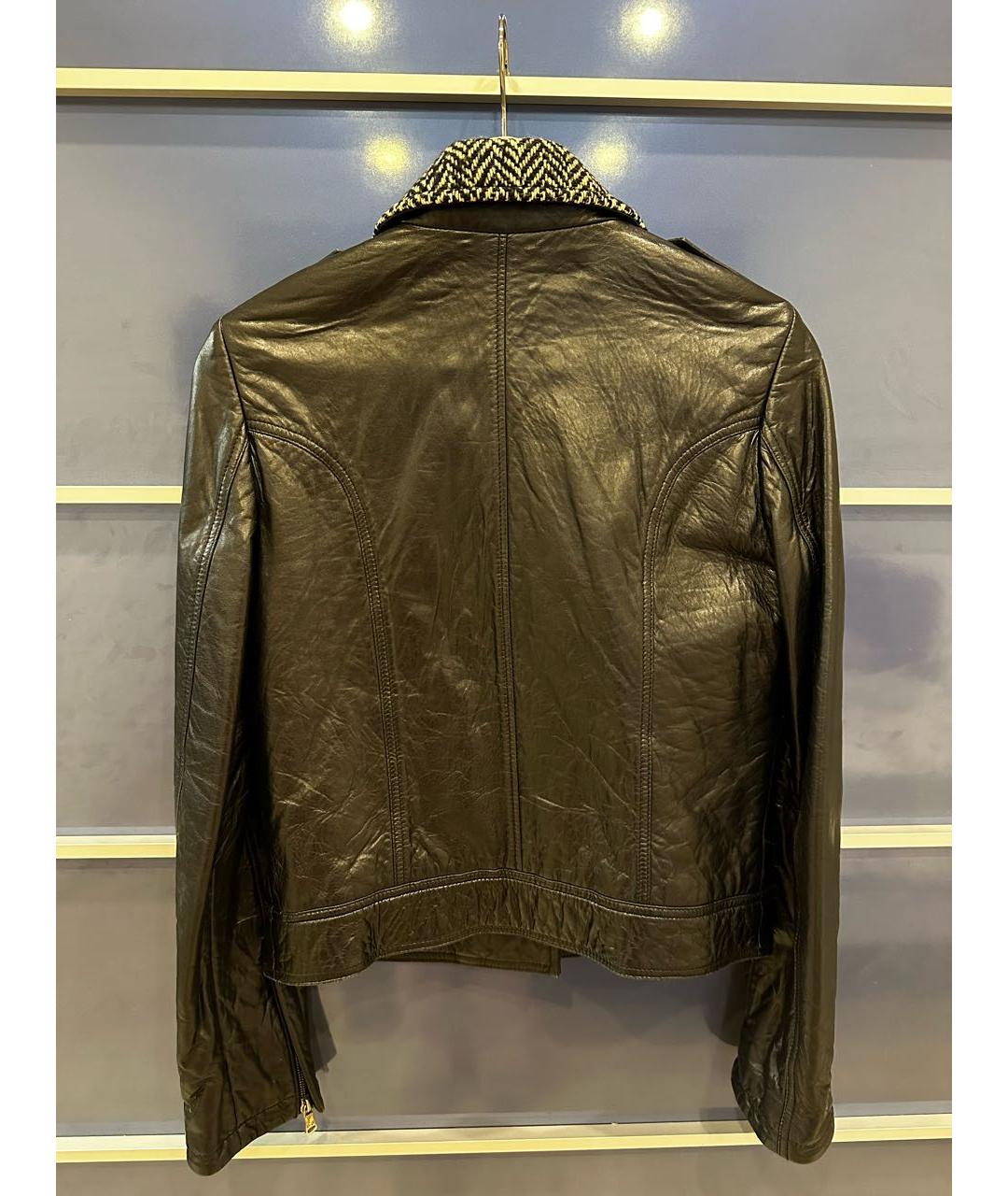 DOLCE&GABBANA Черная кожаная куртка, фото 2