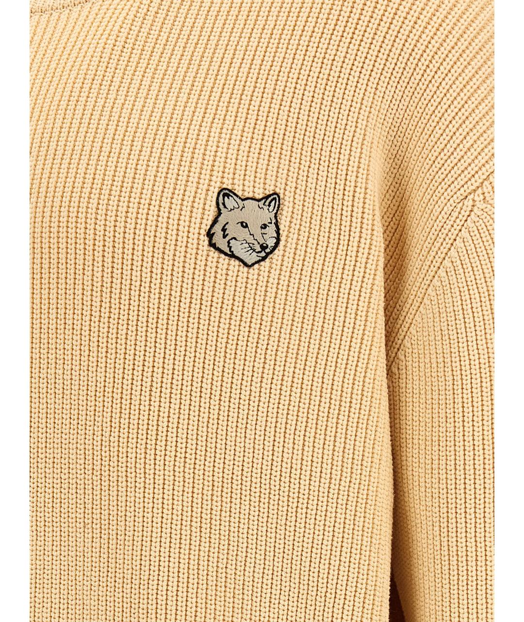 MAISON KITSUNE Бежевый хлопковый джемпер / свитер, фото 4