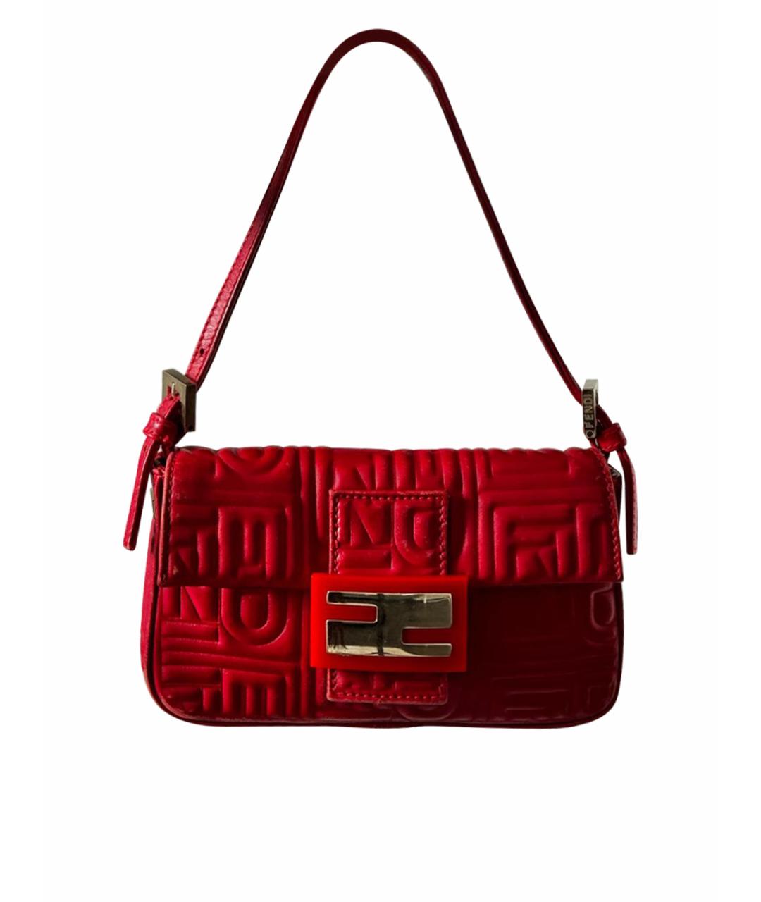 FENDI Красная сумка с короткими ручками из лакированной кожи, фото 1