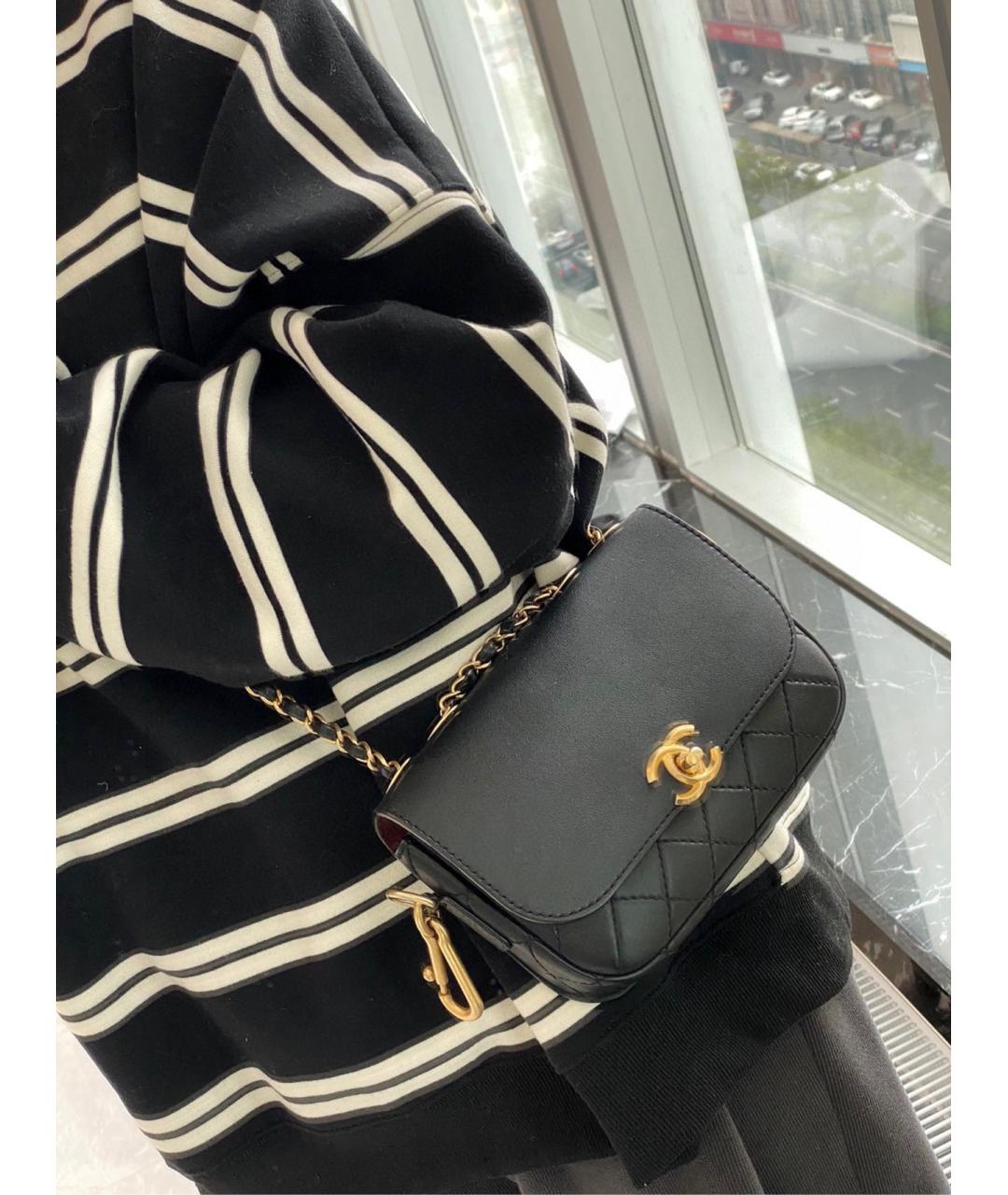 CHANEL Черная кожаная сумка через плечо, фото 9