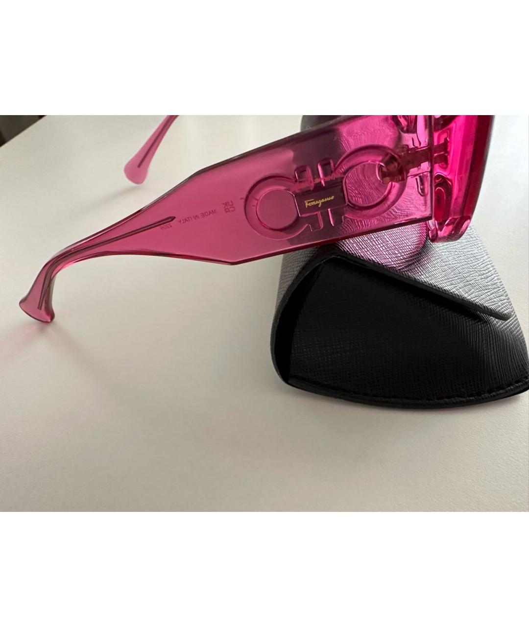 SALVATORE FERRAGAMO Розовые пластиковые солнцезащитные очки, фото 6