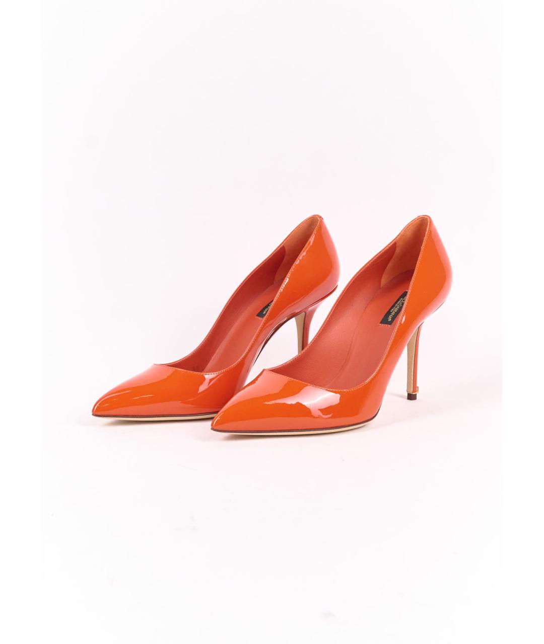 DOLCE&GABBANA Оранжевое туфли из лакированной кожи, фото 3
