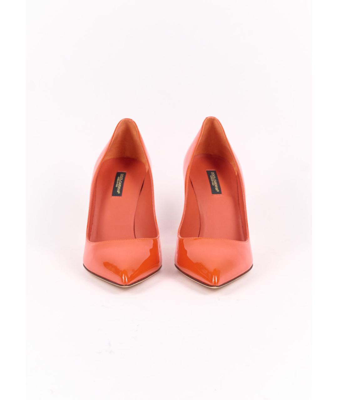 DOLCE&GABBANA Оранжевое туфли из лакированной кожи, фото 2