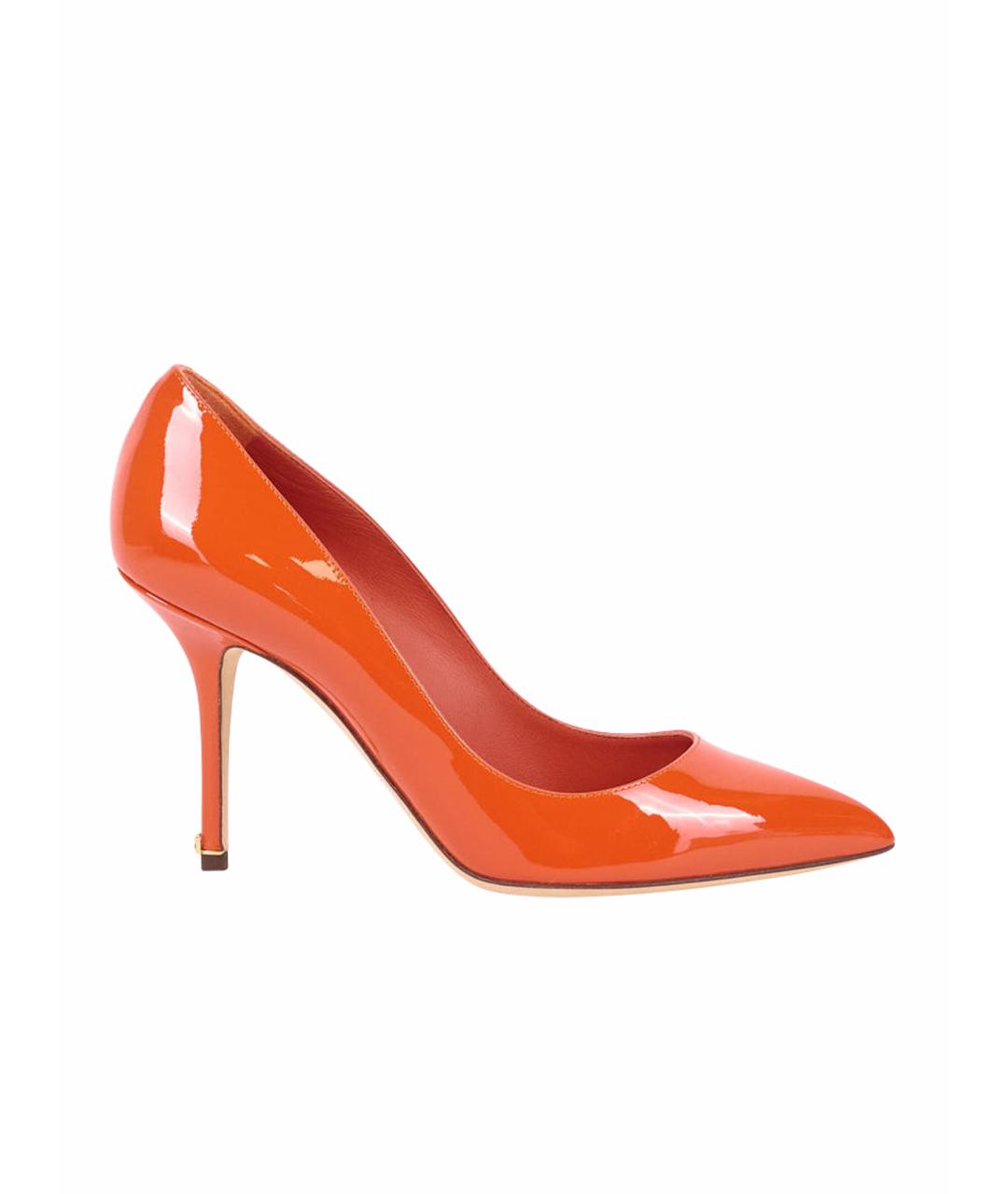 DOLCE&GABBANA Оранжевое туфли из лакированной кожи, фото 1