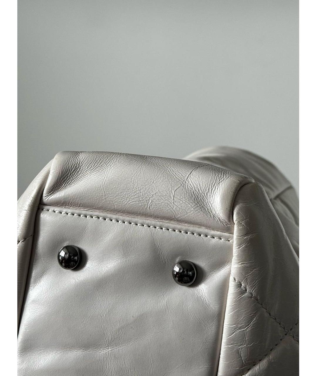 CHANEL PRE-OWNED Белая кожаная сумка тоут, фото 5