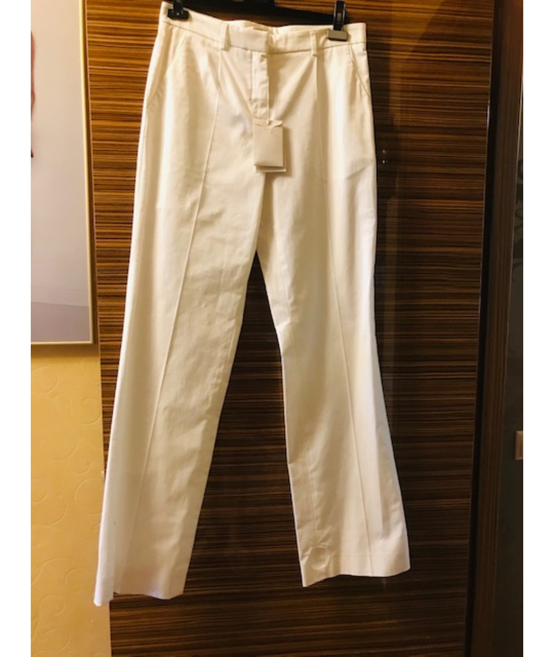 GIVENCHY Белые хлопко-эластановые прямые брюки, фото 7