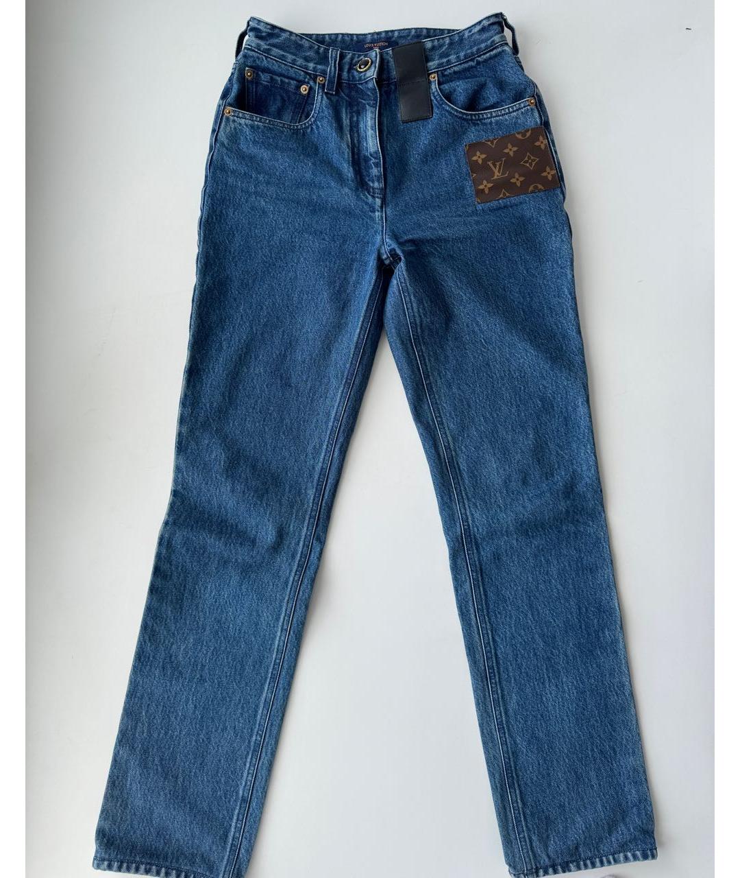 LOUIS VUITTON PRE-OWNED Темно-синие хлопковые прямые джинсы, фото 5