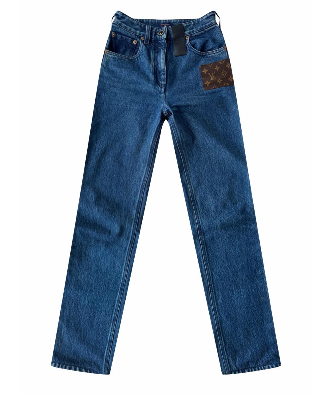 LOUIS VUITTON PRE-OWNED Темно-синие хлопковые прямые джинсы, фото 1