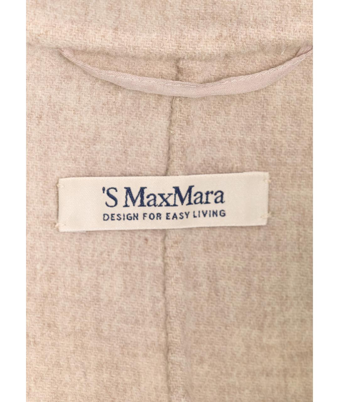 'S MAX MARA Бежевое шерстяное пальто, фото 3