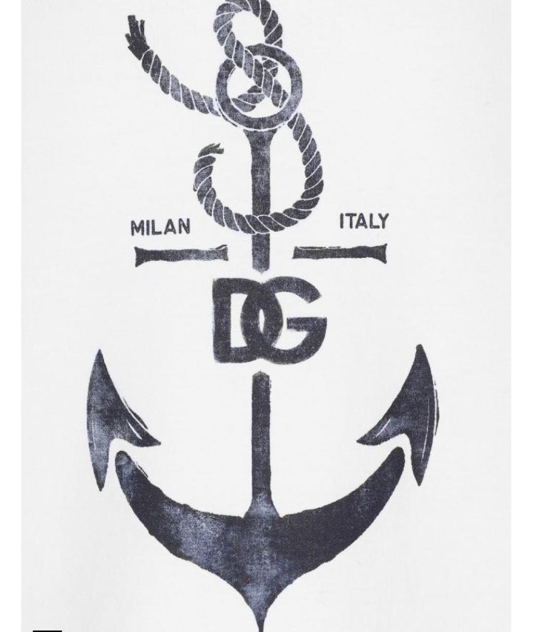 DOLCE&GABBANA Белая хлопковая футболка, фото 4