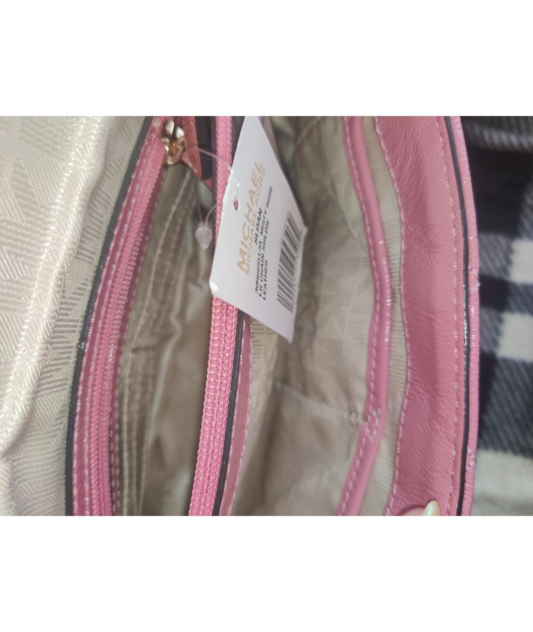 MICHAEL KORS Розовая кожаная сумка через плечо, фото 5