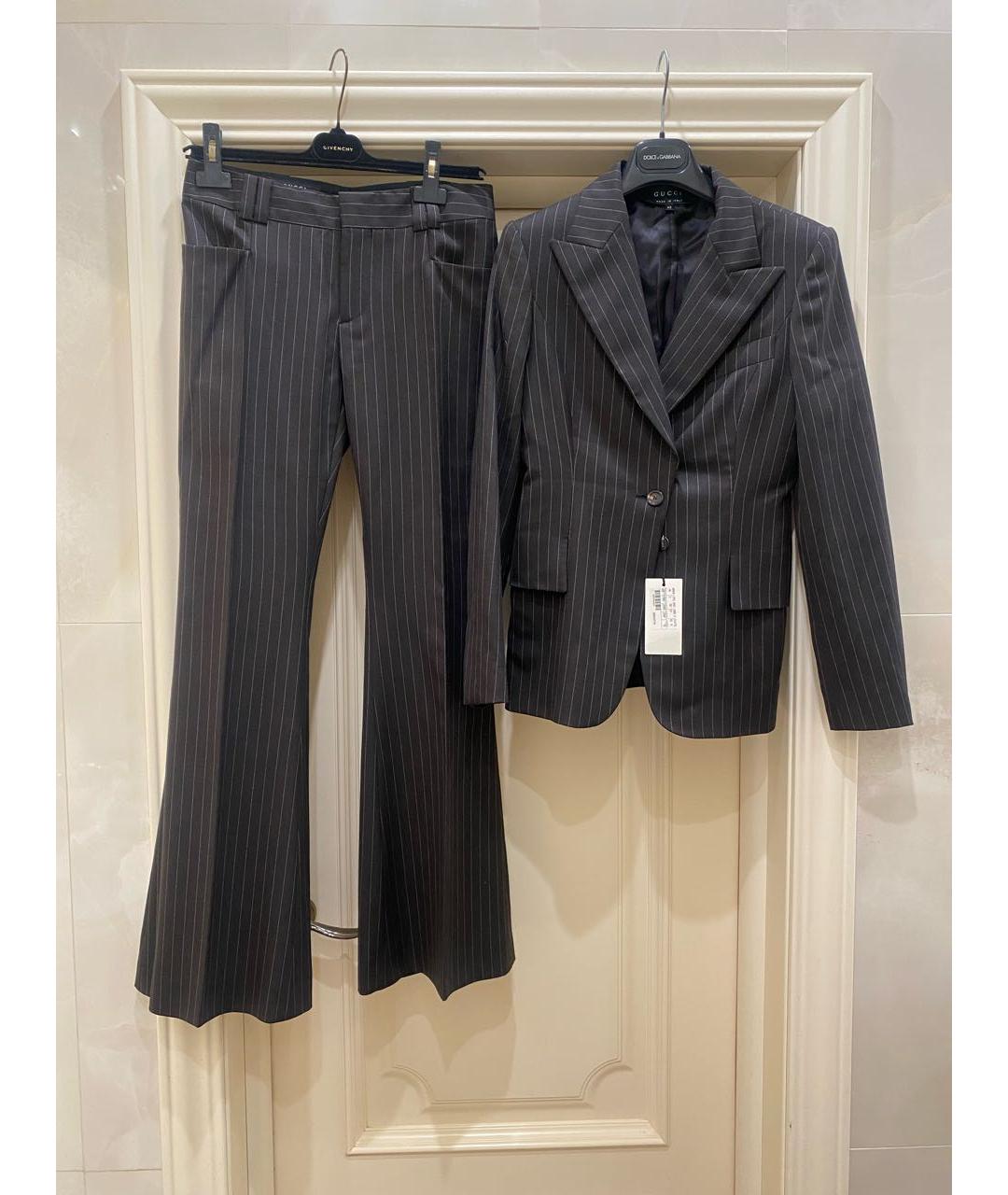 GUCCI Черный шерстяной костюм с брюками, фото 8