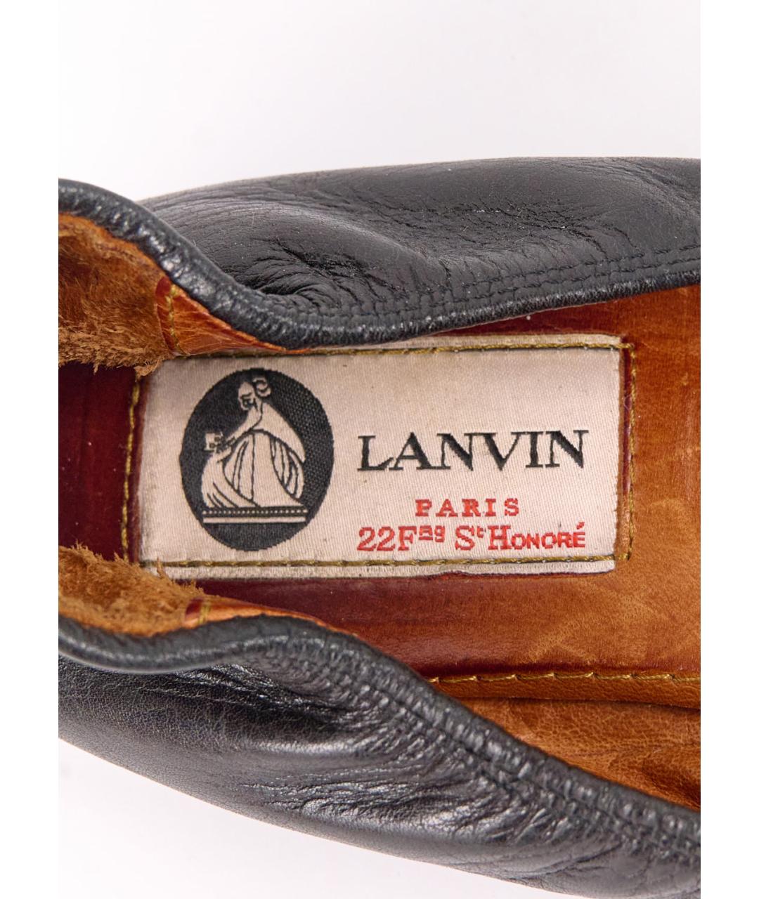 LANVIN Черные кожаные балетки, фото 5