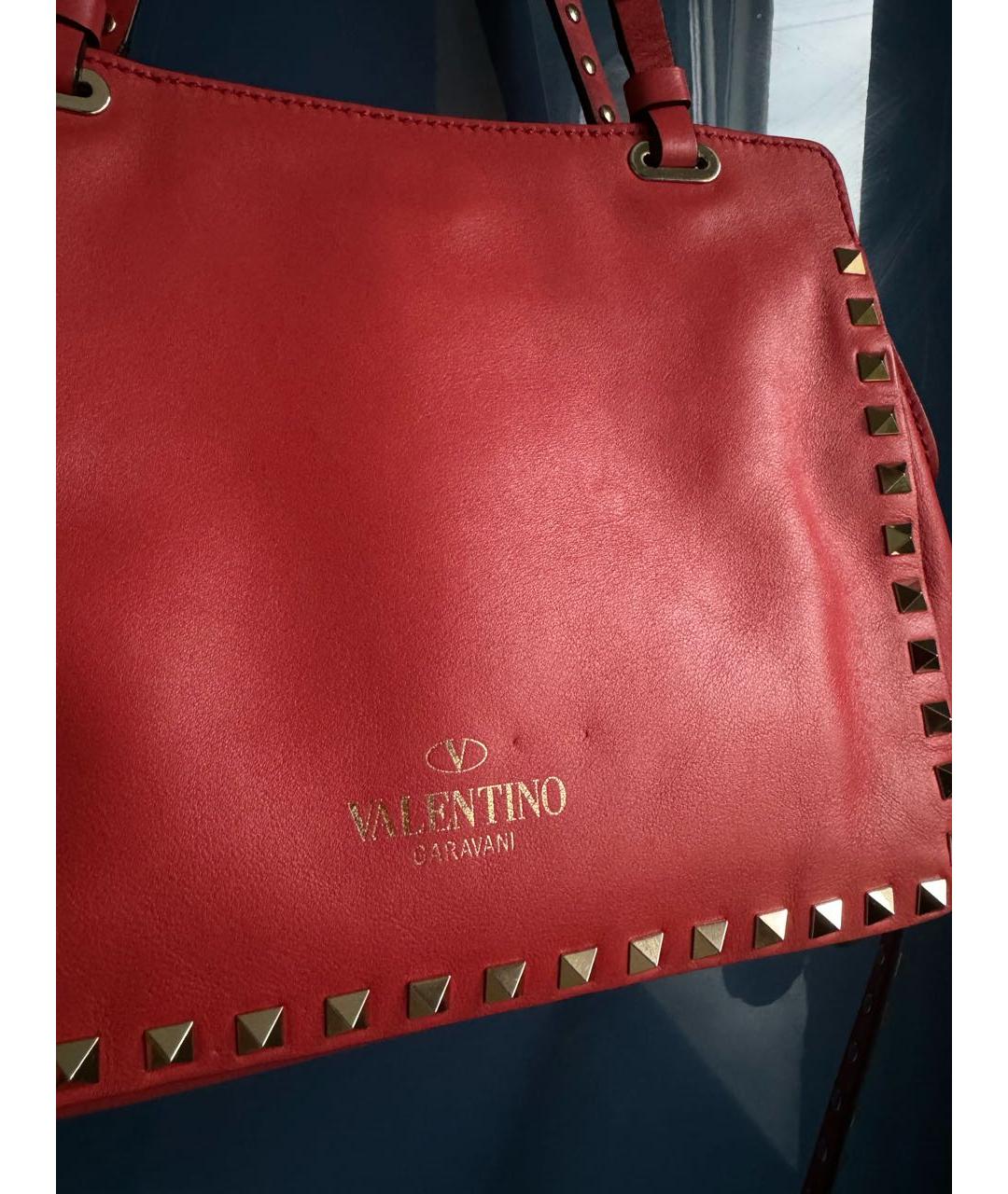 VALENTINO Красная кожаная сумка через плечо, фото 3