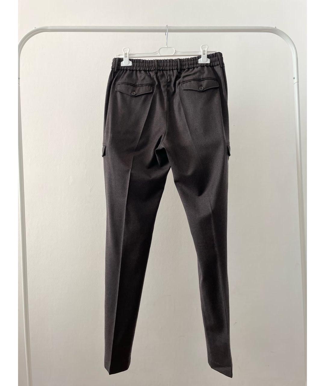 BERWICH Коричневые шерстяные повседневные брюки, фото 2