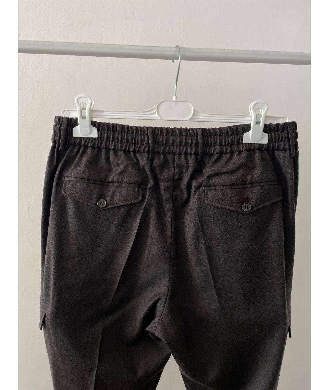 BERWICH Коричневые шерстяные повседневные брюки, фото 4