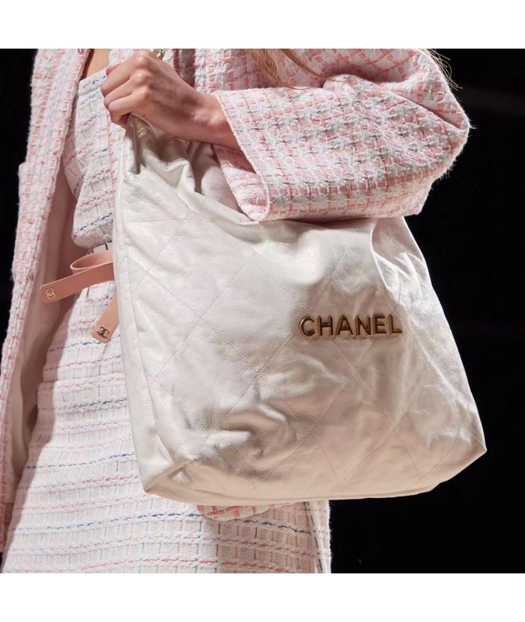 CHANEL PRE-OWNED Белая сумка через плечо, фото 4