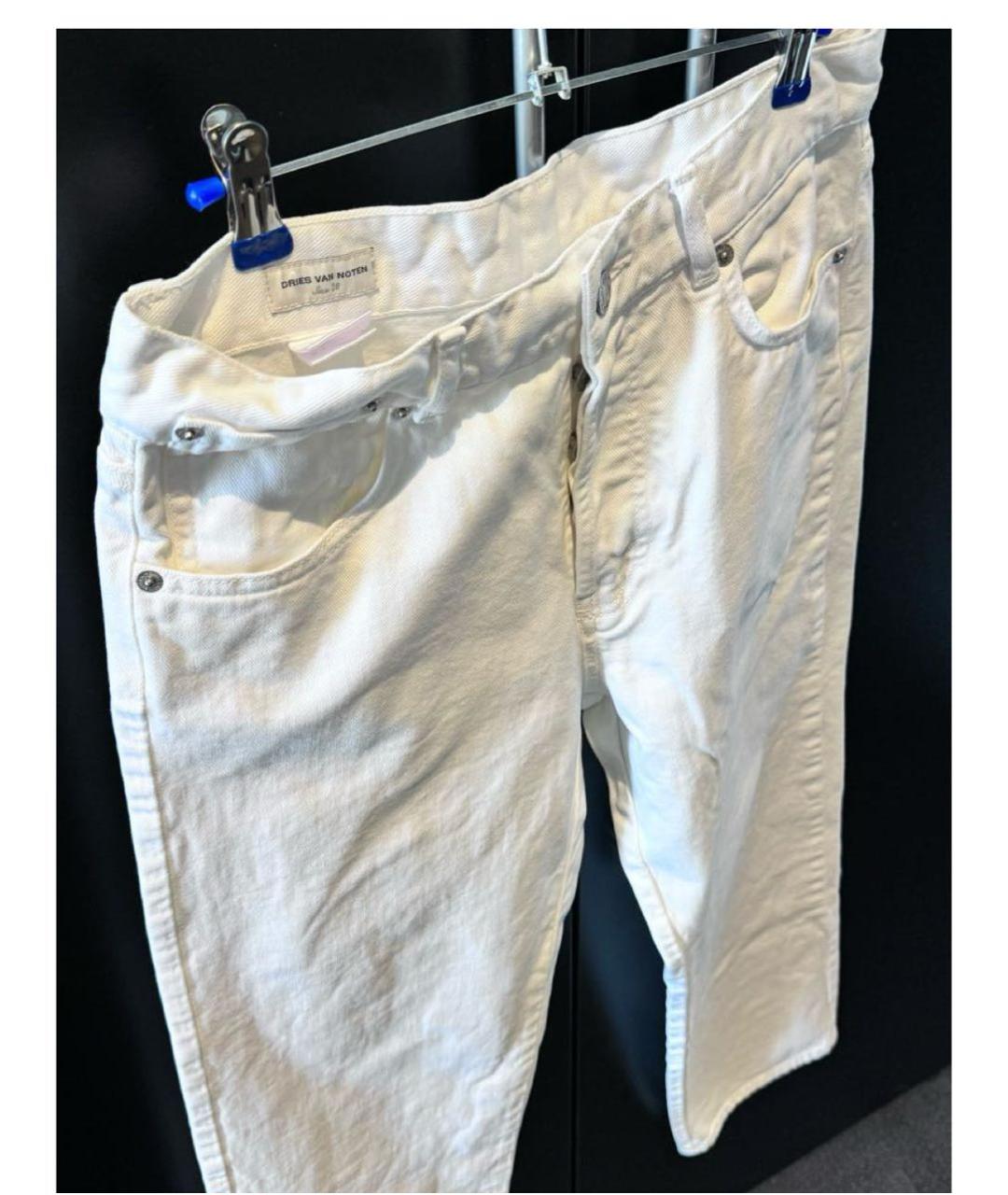 DRIES VAN NOTEN Белые прямые джинсы, фото 5